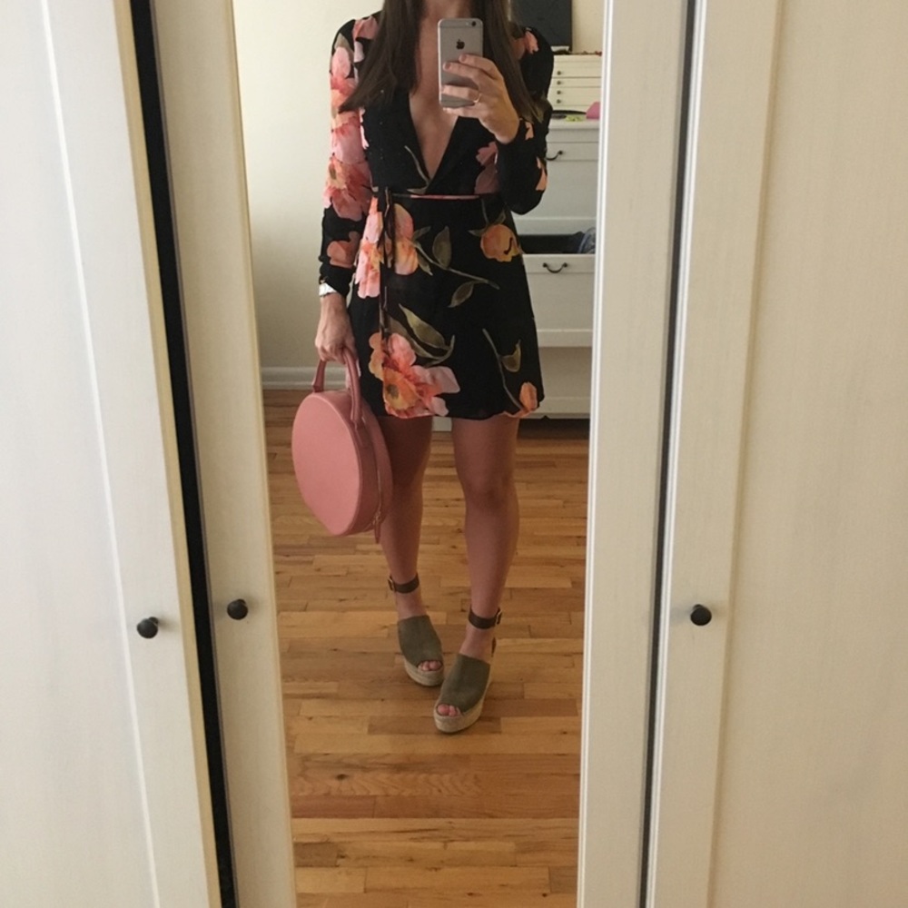 Reformation Deep V Wrap Dress